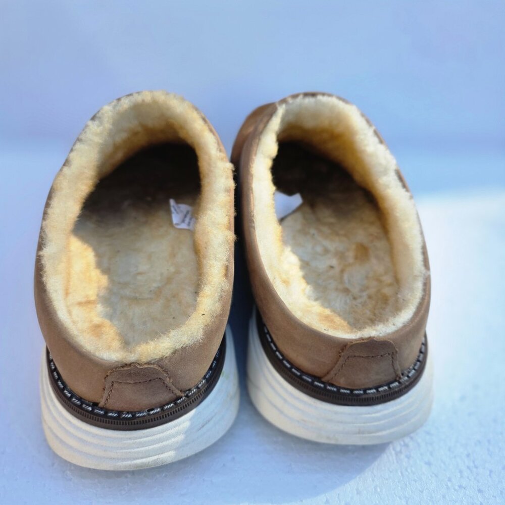 L.L.Bean KennebecBrown Suede Real Lamb Fur Shearling Clogs Shoes Women's 6M - Picture 7 of 14